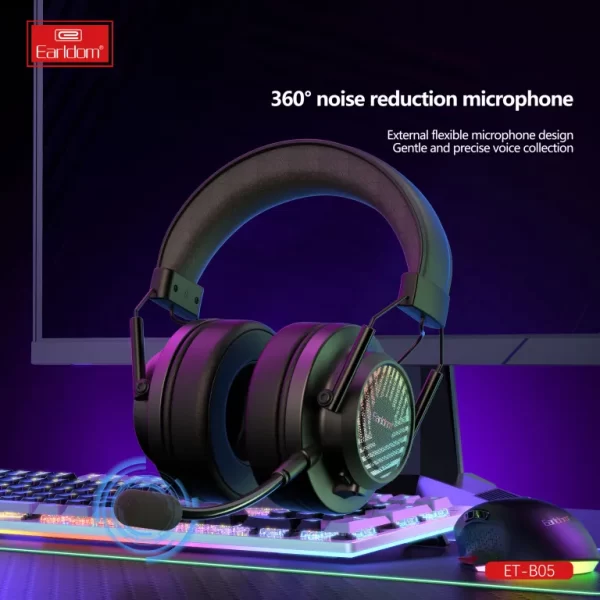 Gaming PC Noise-canceling Headset & Headphones Laptop Gaming Headphone with LED Light and Microphone - Image 4