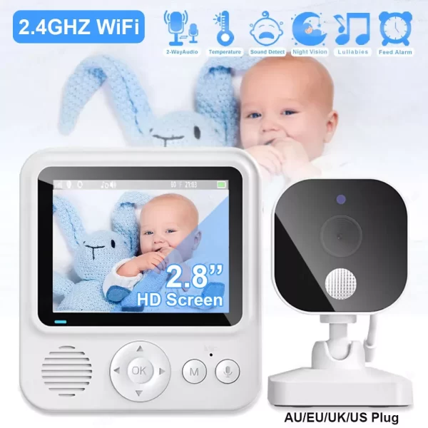 Baby Monitor 2.8 Inch Video Wireless 2 Way Talk IPS Screen Lullaby Night Vision - Image 2